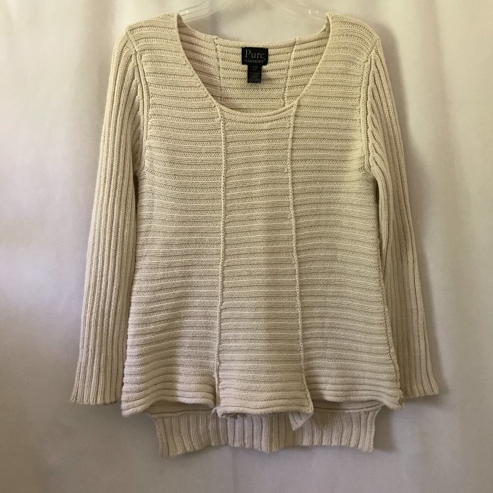 Pure Handknit 100% Cotton Light Beige Sweater